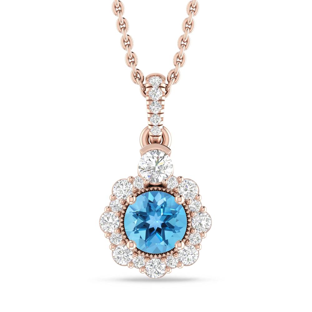 Rose Gold - Blue Topaz