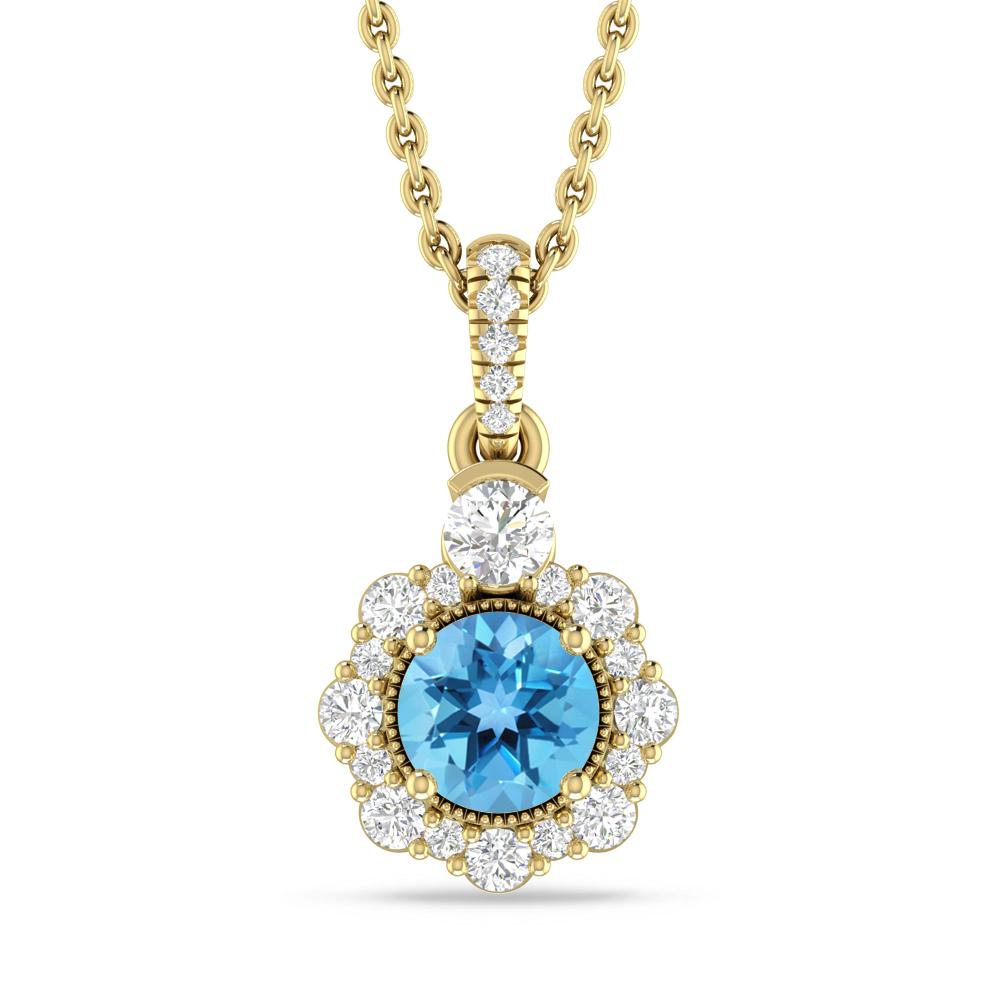 Yellow Gold - Blue Topaz