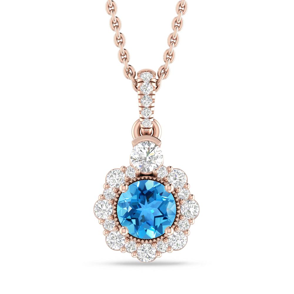 Rose Gold - Blue Topaz