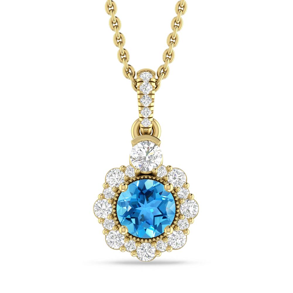 Yellow Gold - Blue Topaz