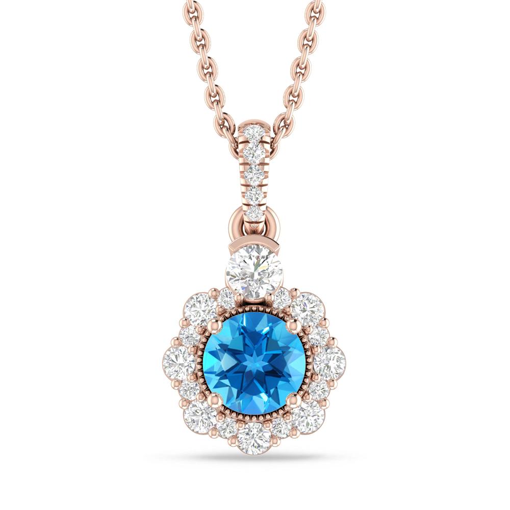 Rose Gold - Blue Topaz