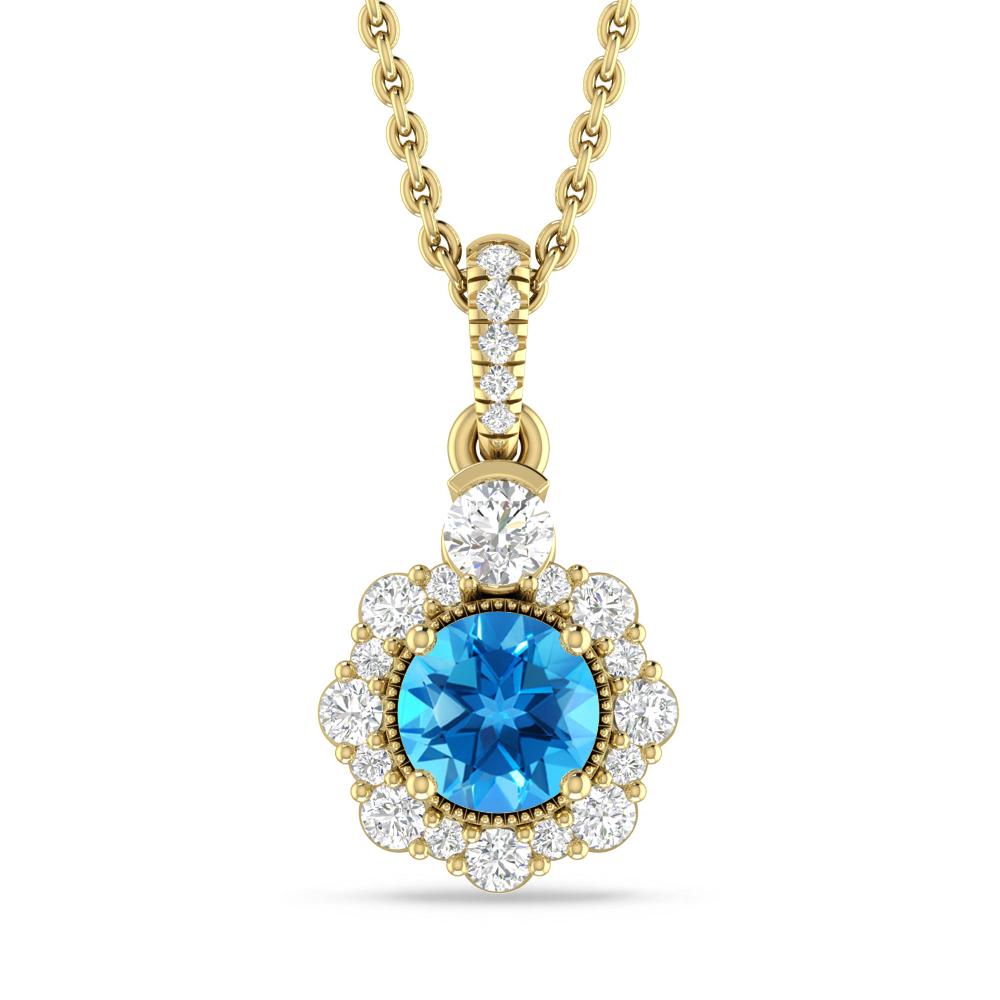 Yellow Gold - Blue Topaz