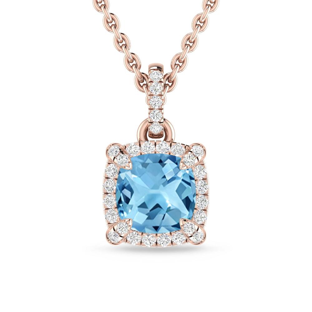 Rose Gold - Blue Topaz