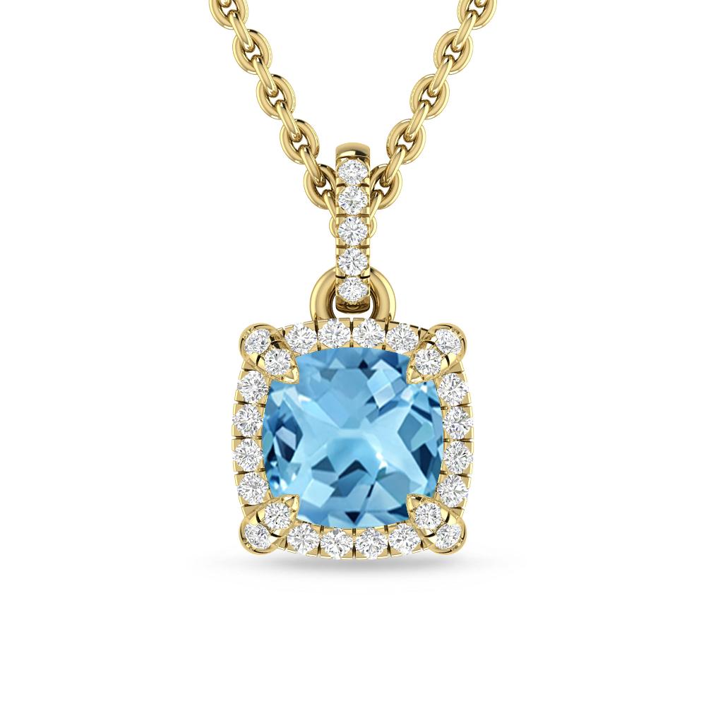 Yellow Gold - Blue Topaz