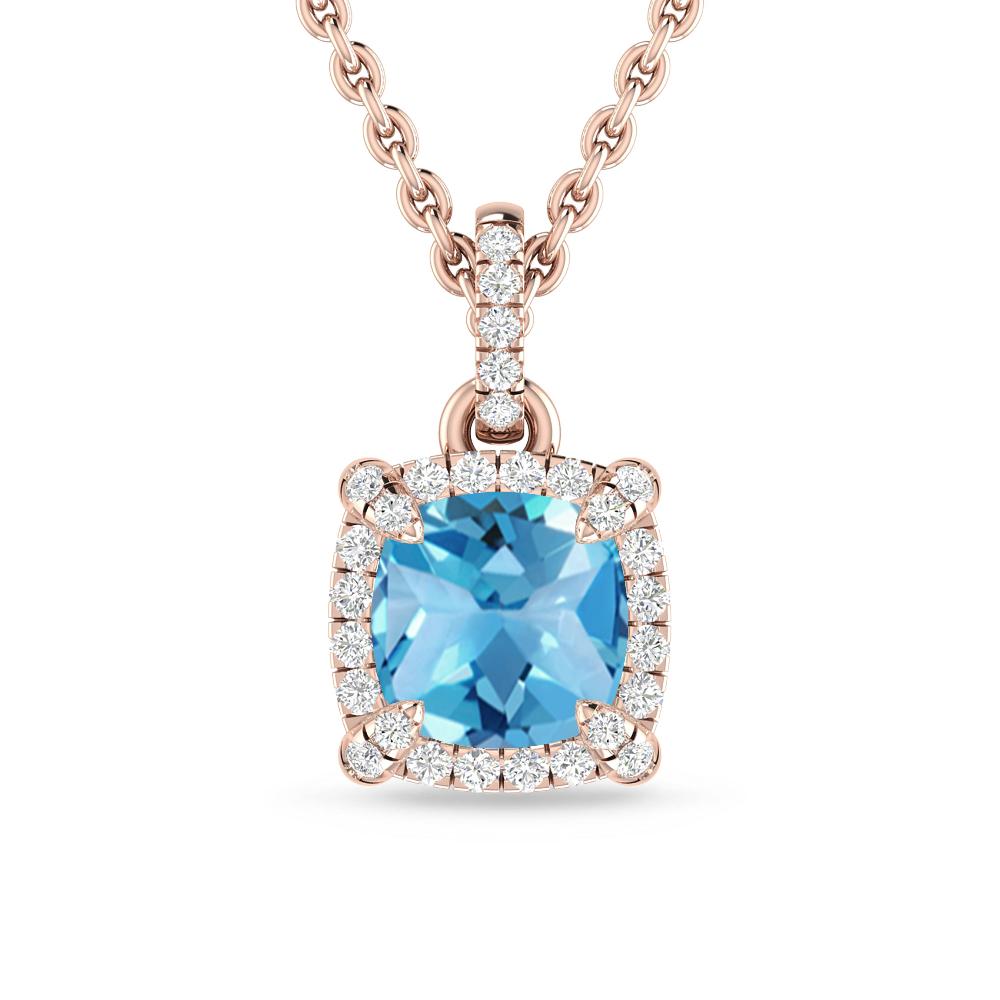 Rose Gold - Blue Topaz