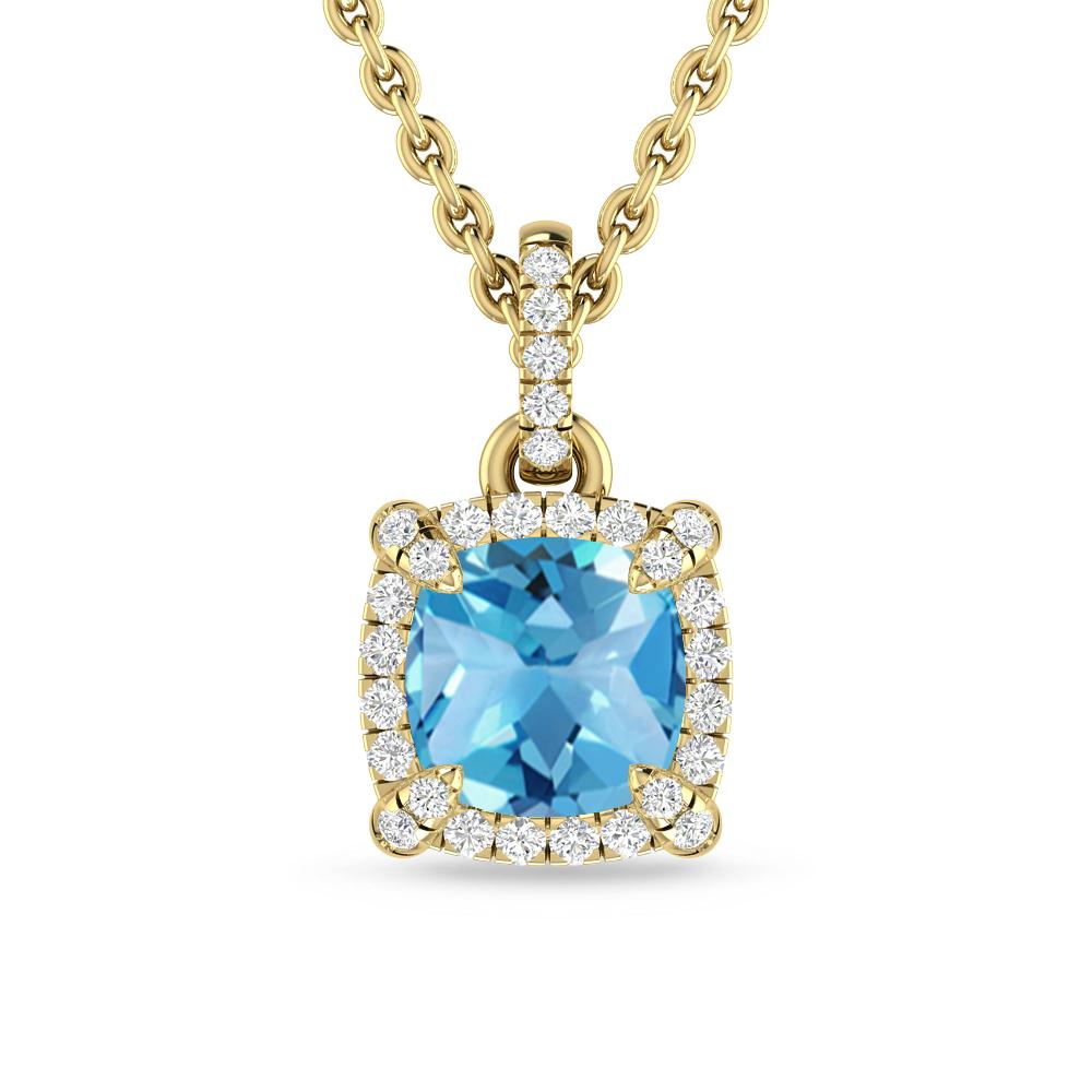 Yellow Gold - Blue Topaz