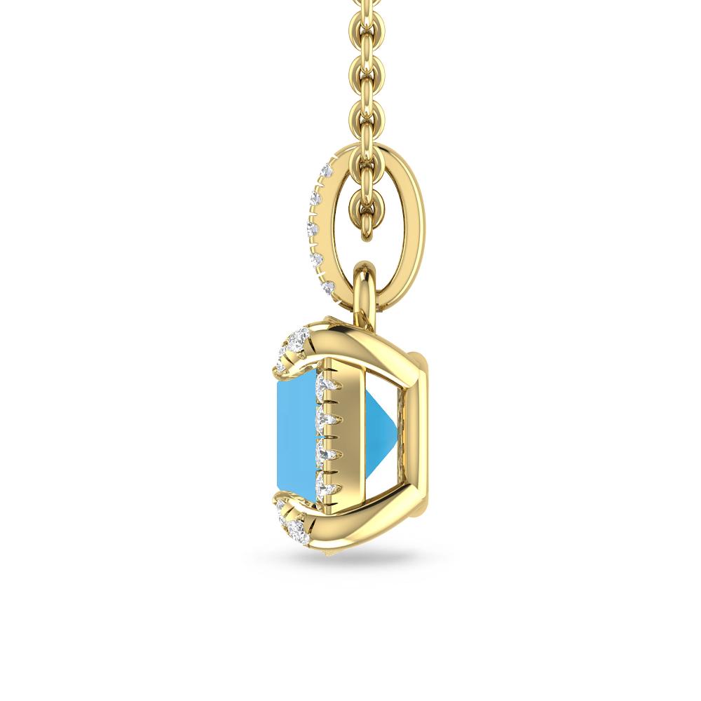 Yellow Gold - Blue Topaz