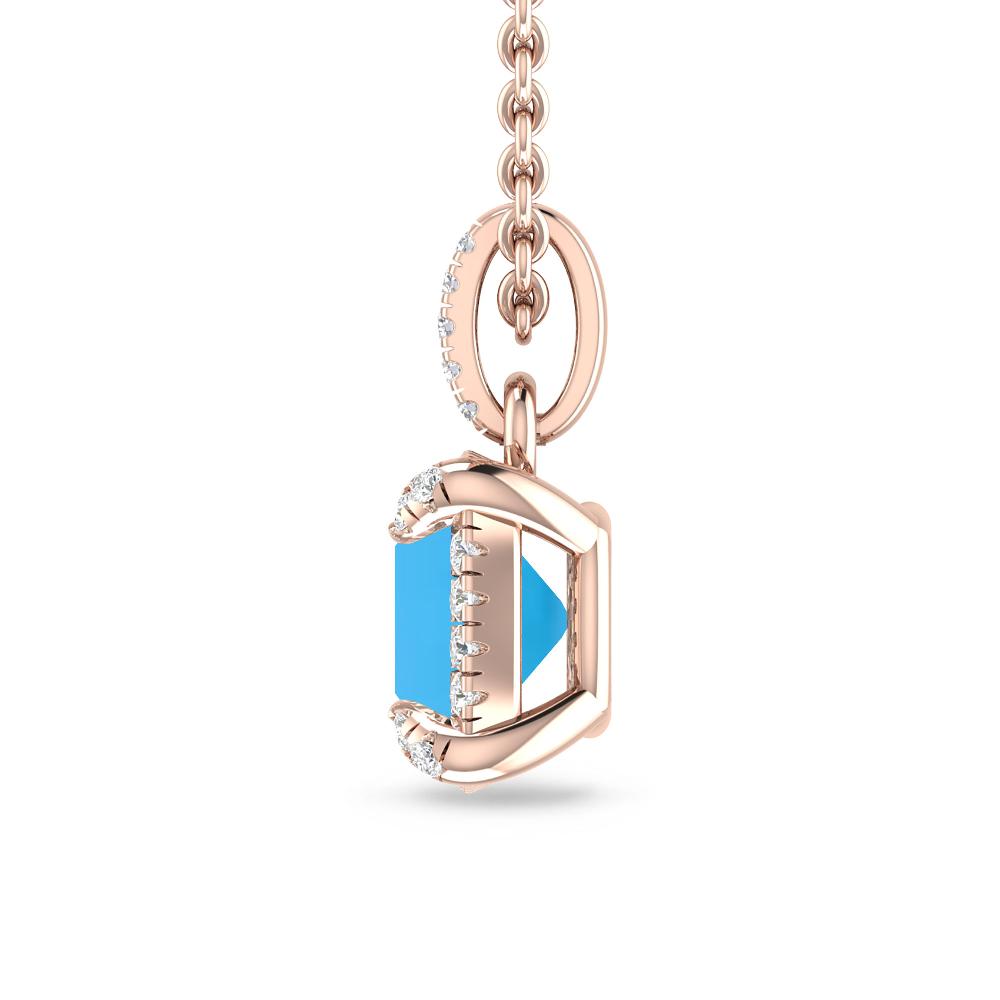 Rose Gold - Blue Topaz