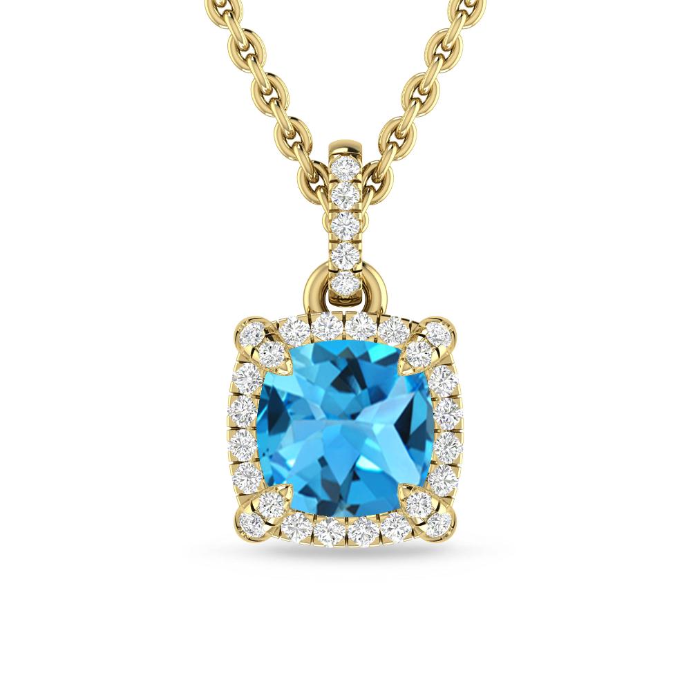 Yellow Gold - Blue Topaz