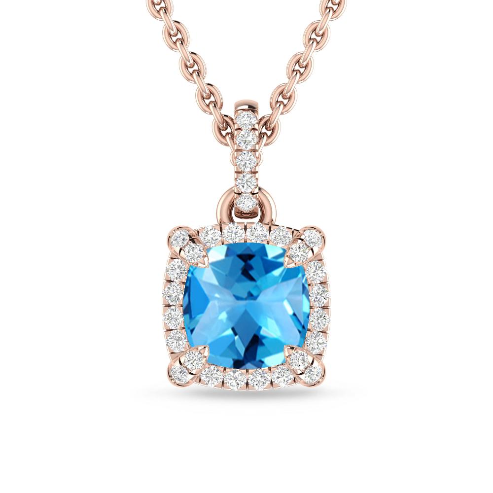 Rose Gold - Blue Topaz