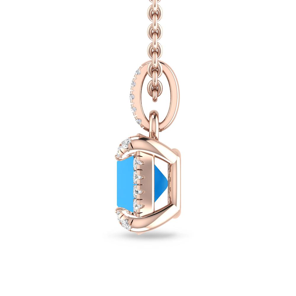 Rose Gold - Blue Topaz