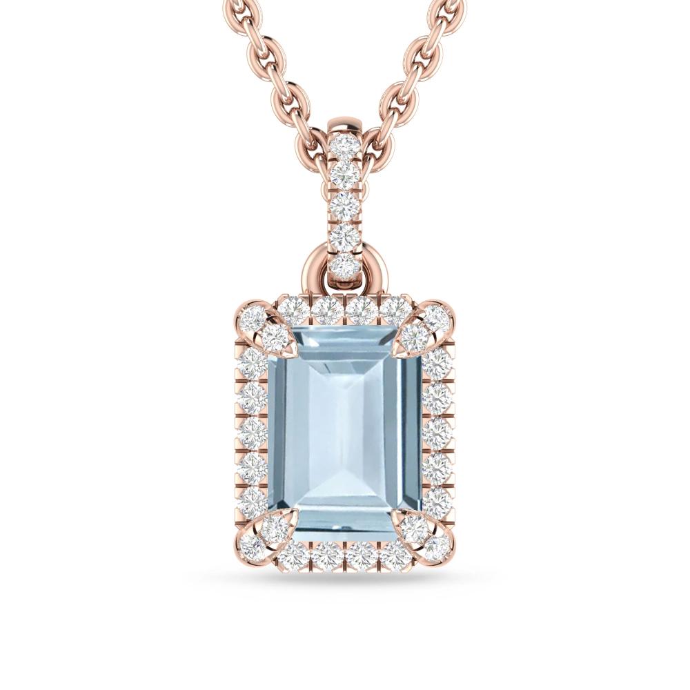 Rose Gold - Aquamarine