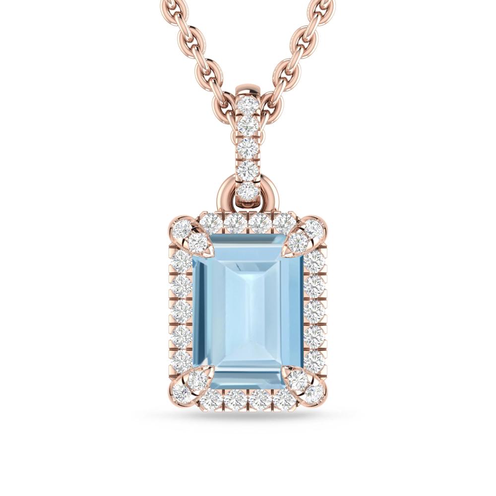 Rose Gold - Aquamarine