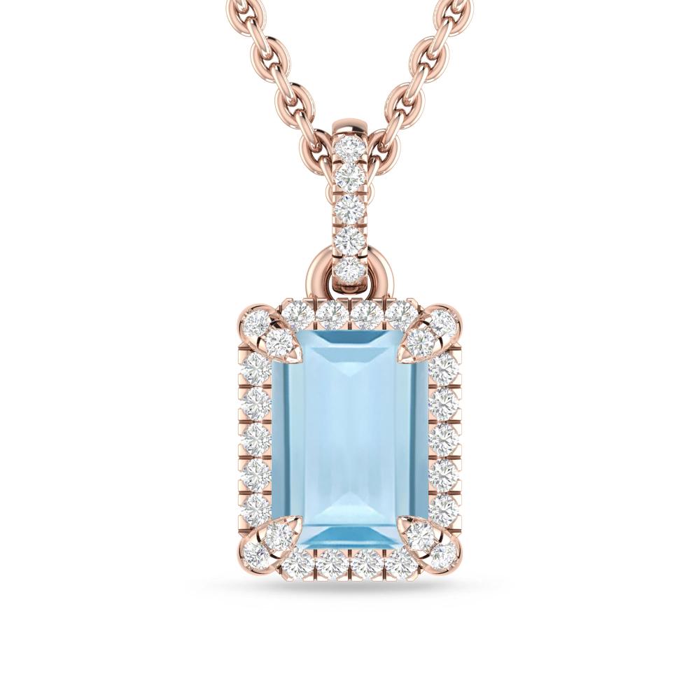 Rose Gold - Aquamarine