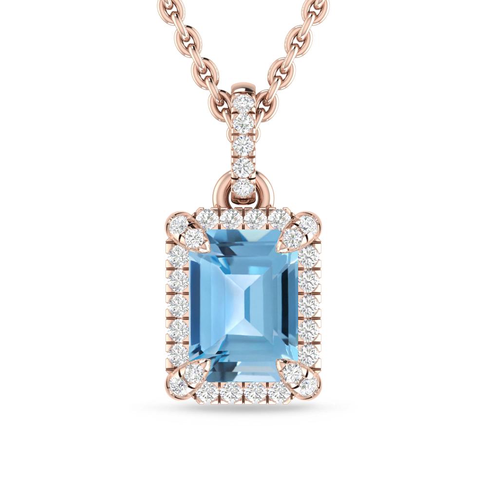 Rose Gold - Blue Topaz