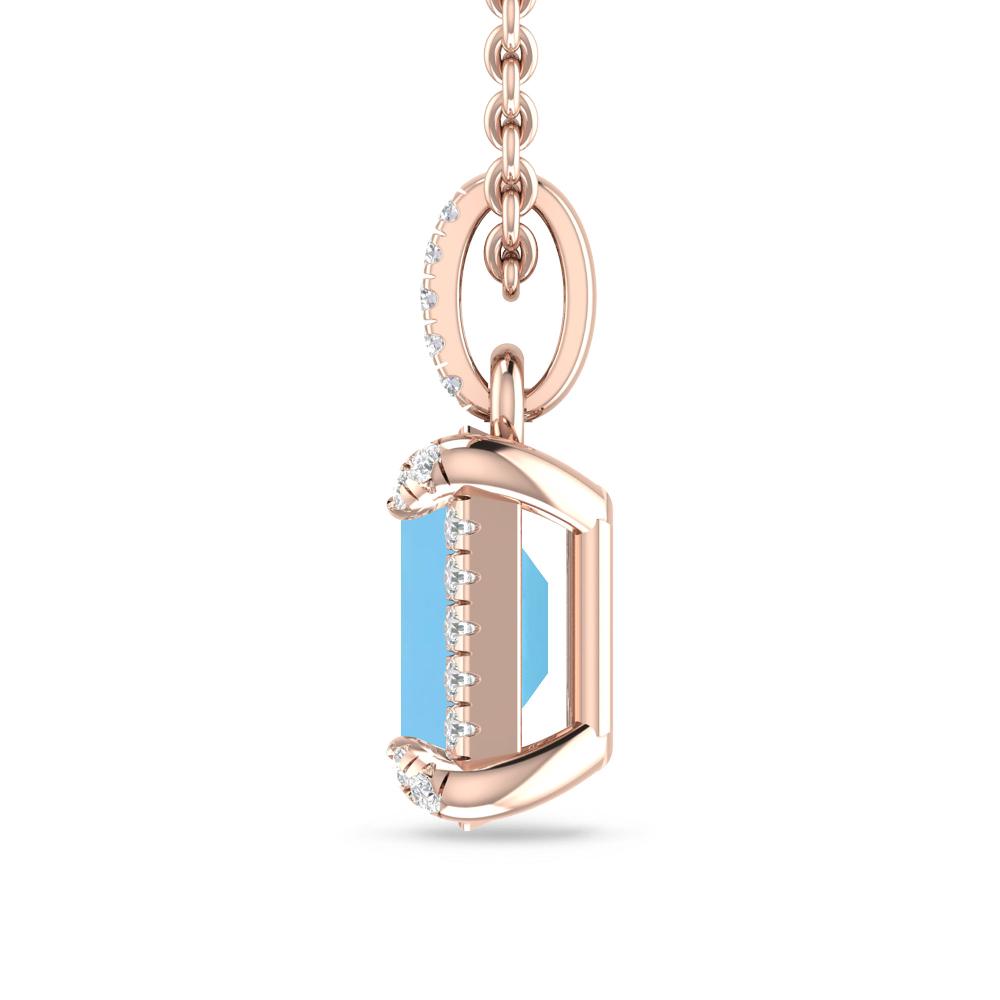 Rose Gold - Blue Topaz