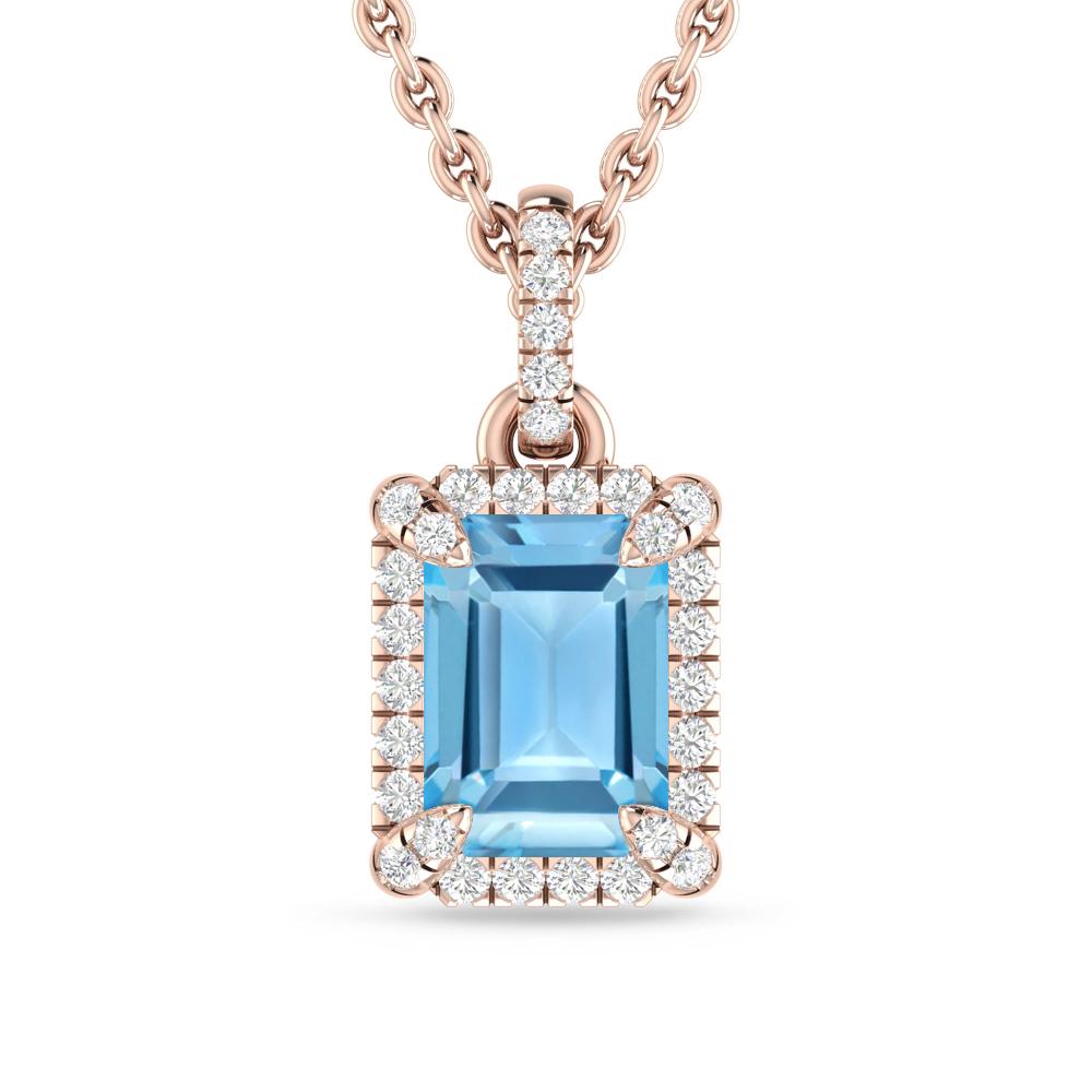 Rose Gold - Blue Topaz