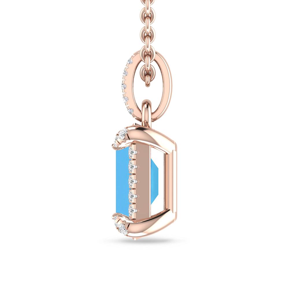 Rose Gold - Blue Topaz