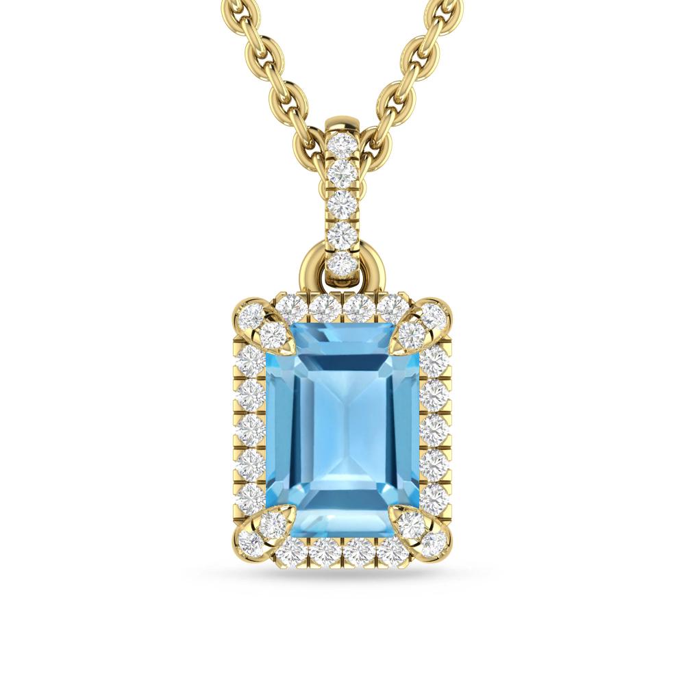 Yellow Gold - Blue Topaz