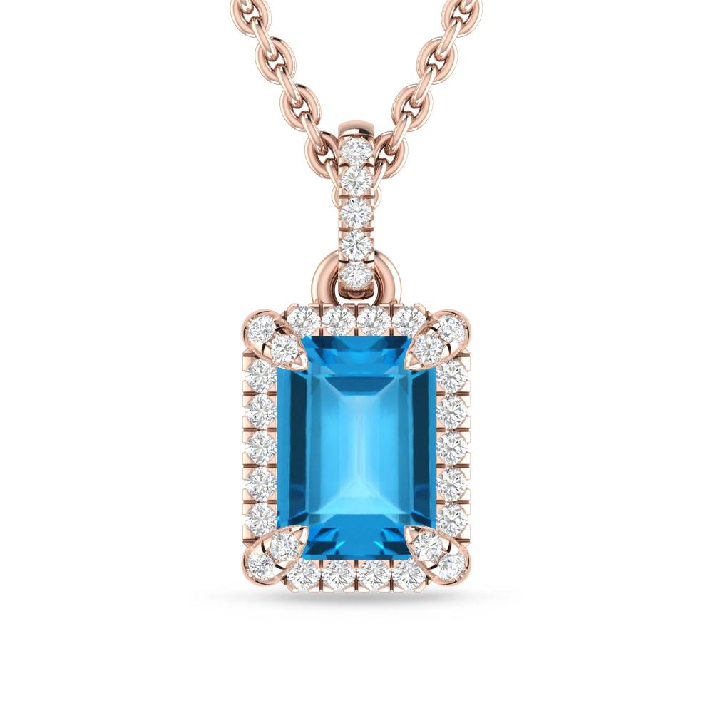 Rose Gold - Blue Topaz