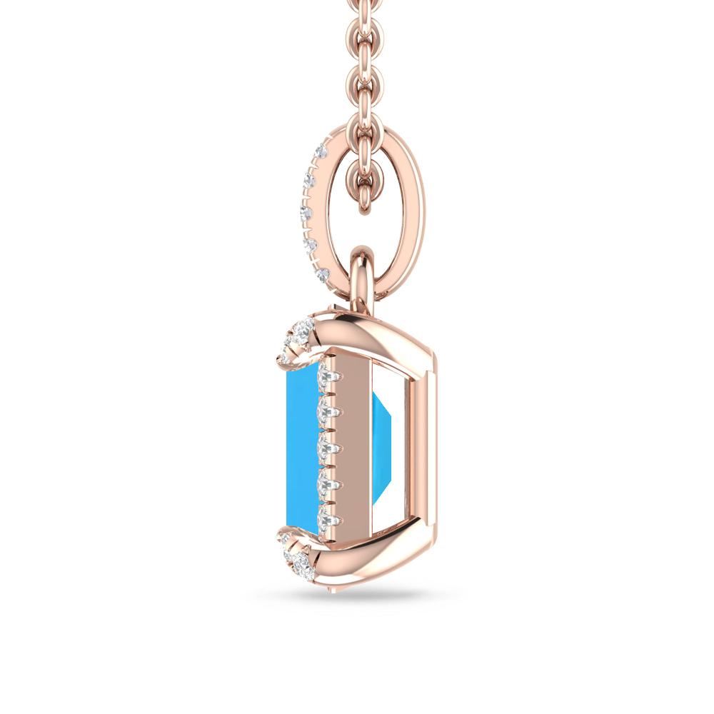 Rose Gold - Blue Topaz