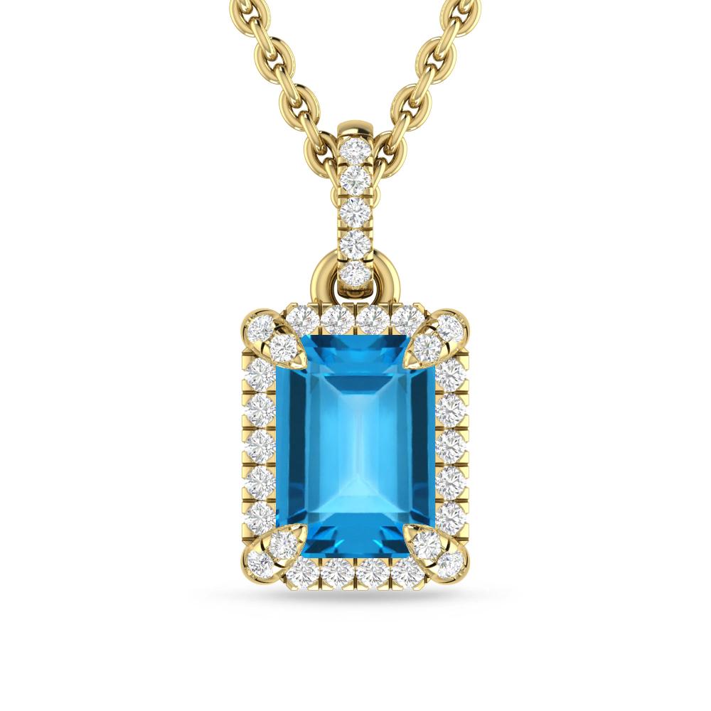 Yellow Gold - Blue Topaz