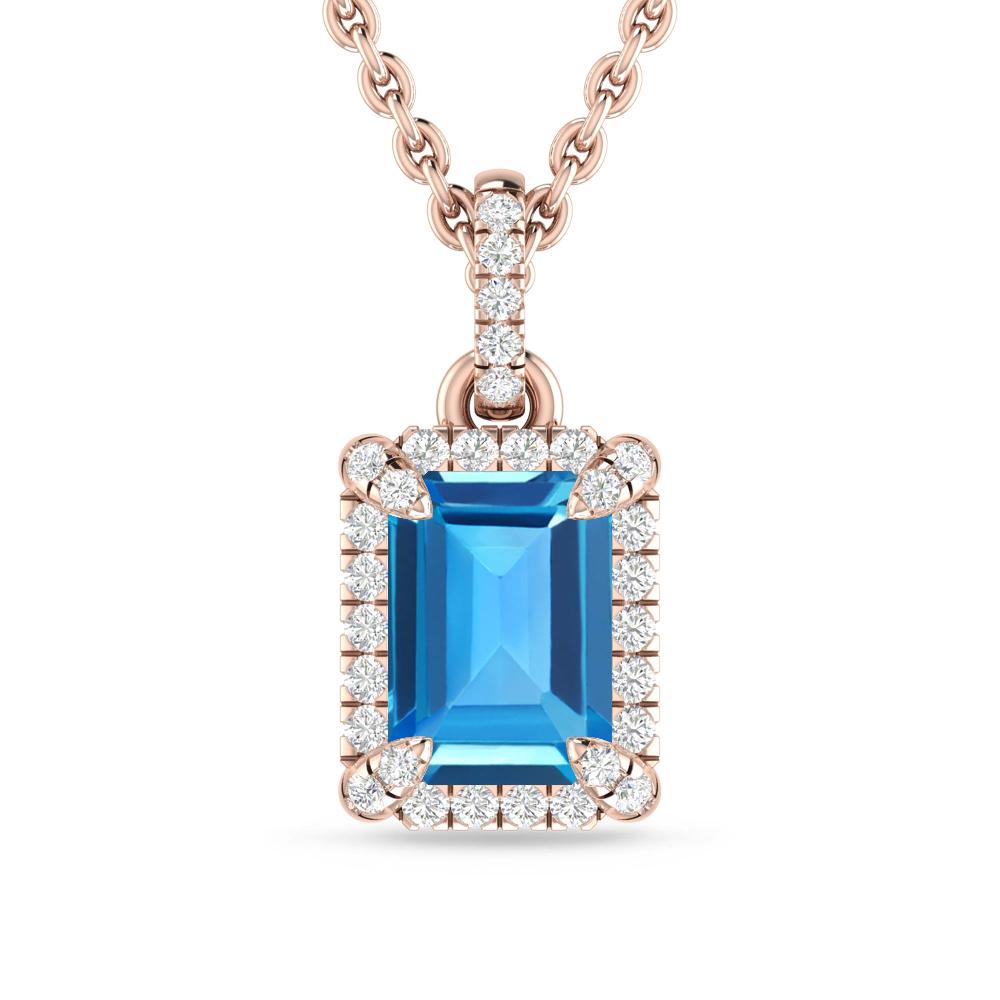 Rose Gold - Blue Topaz