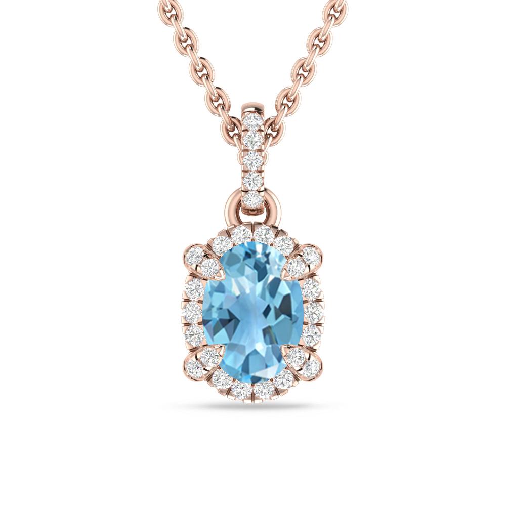 Rose Gold - Blue Topaz