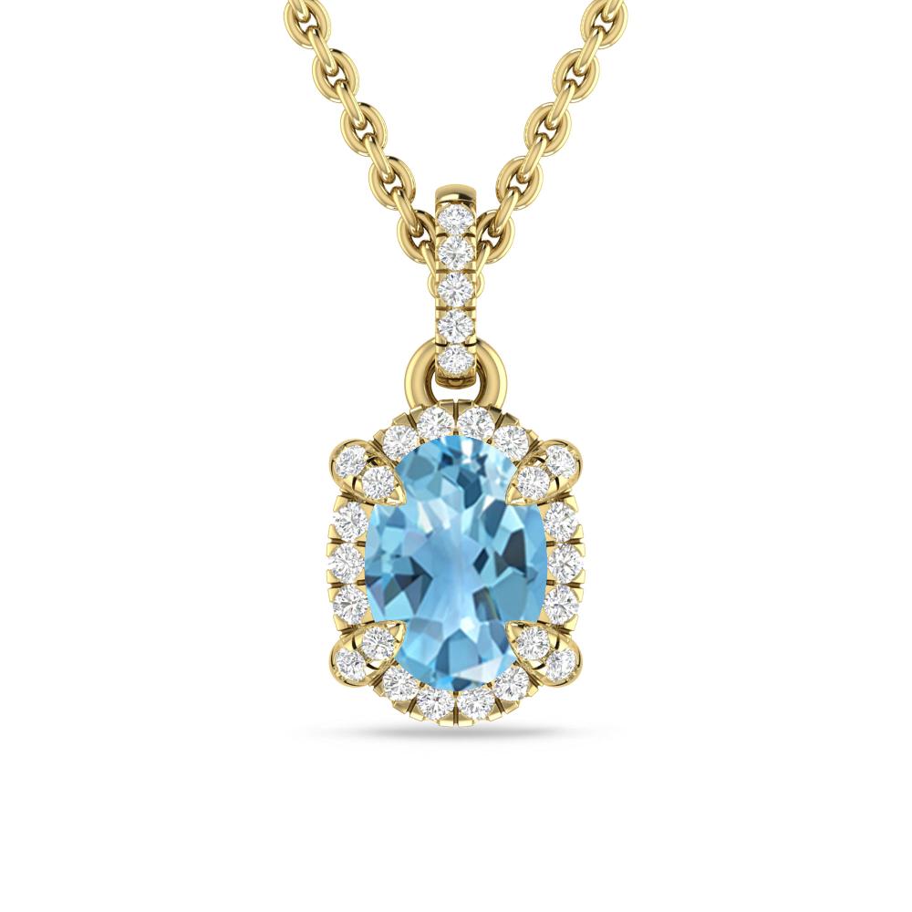 Yellow Gold - Blue Topaz