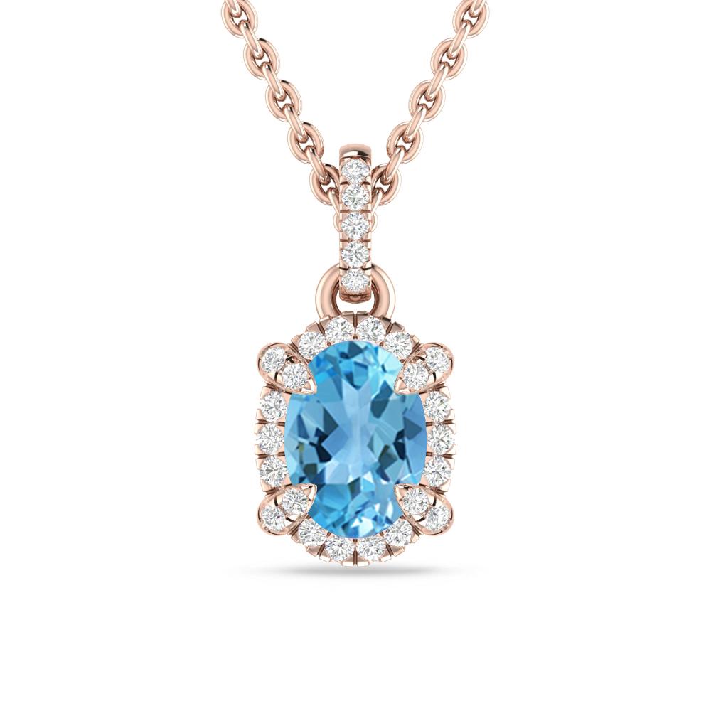 Rose Gold - Blue Topaz