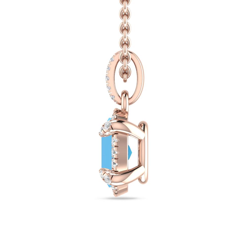 Rose Gold - Blue Topaz