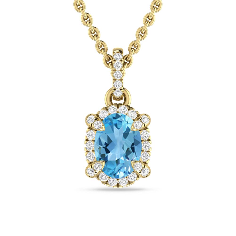 Yellow Gold - Blue Topaz