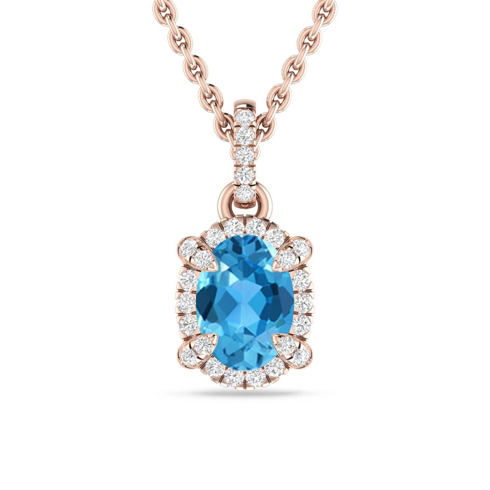 Rose Gold - Blue Topaz