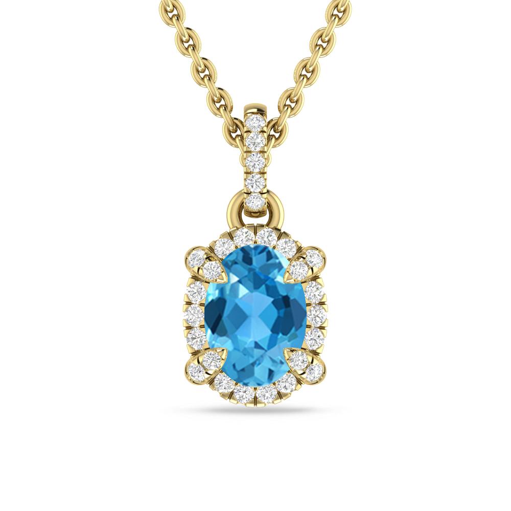 Yellow Gold - Blue Topaz