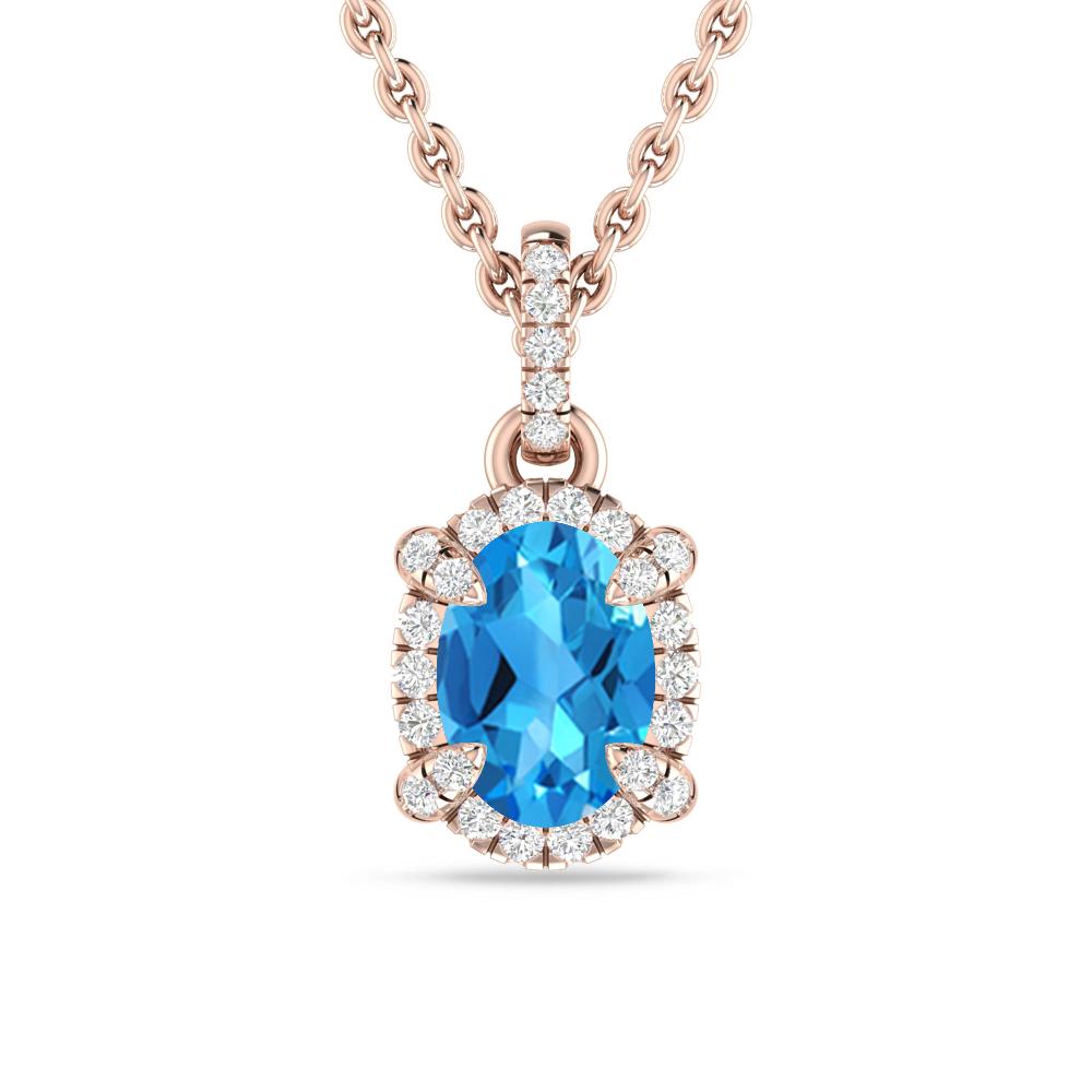 Rose Gold - Blue Topaz