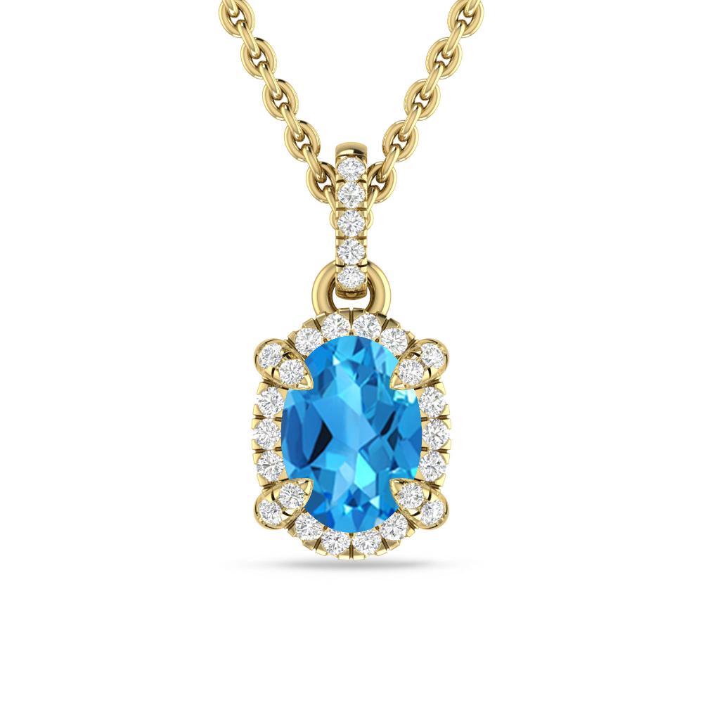 Yellow Gold - Blue Topaz