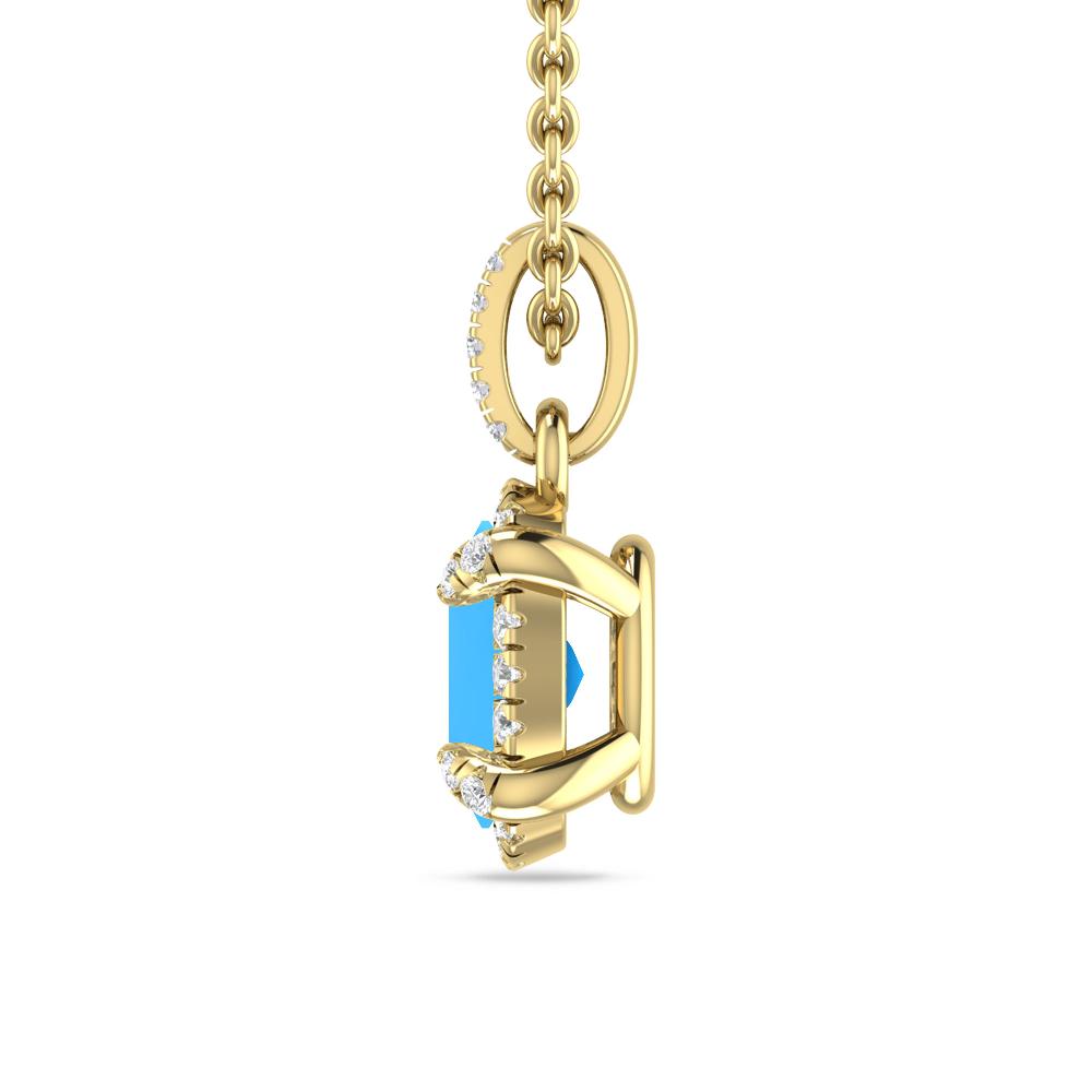 Yellow Gold - Blue Topaz