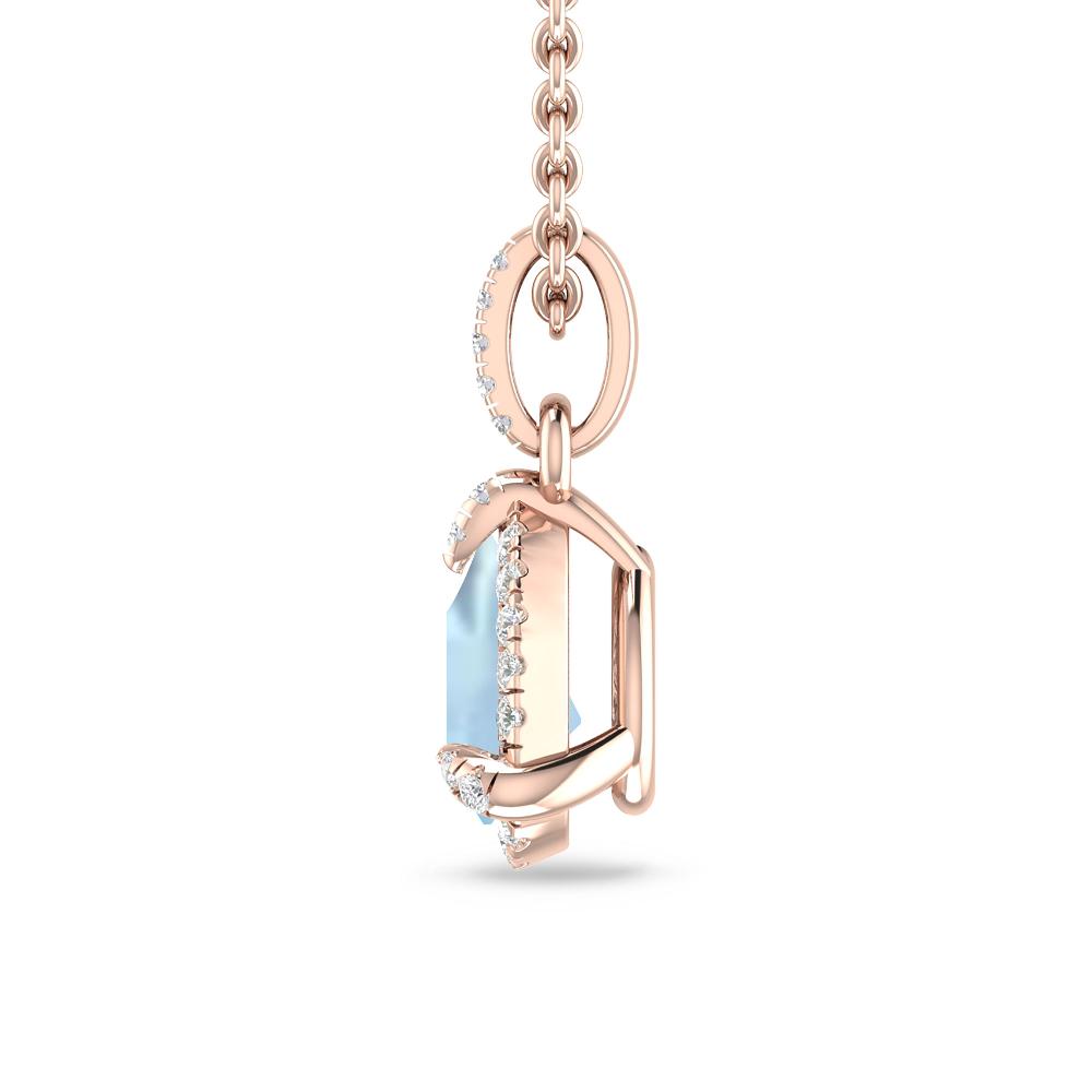 Rose Gold - Aquamarine