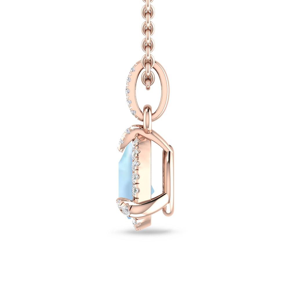 Rose Gold - Aquamarine