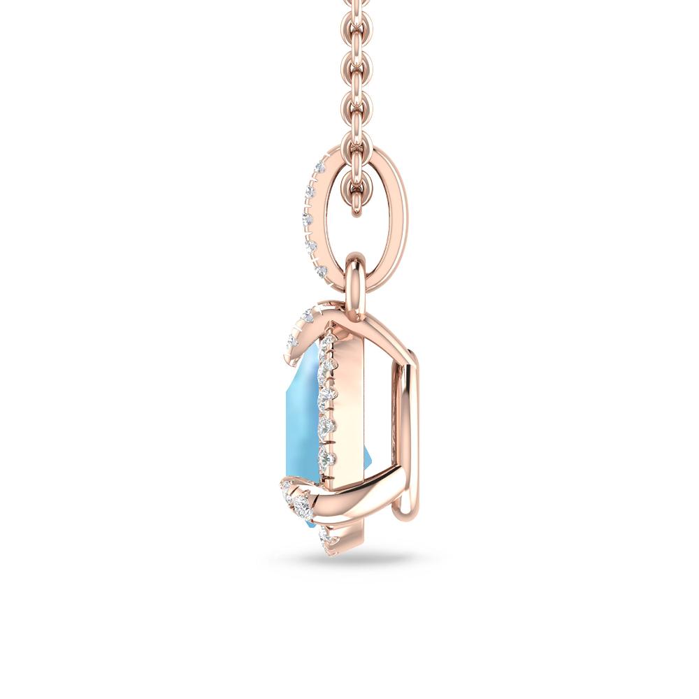 Rose Gold - Aquamarine