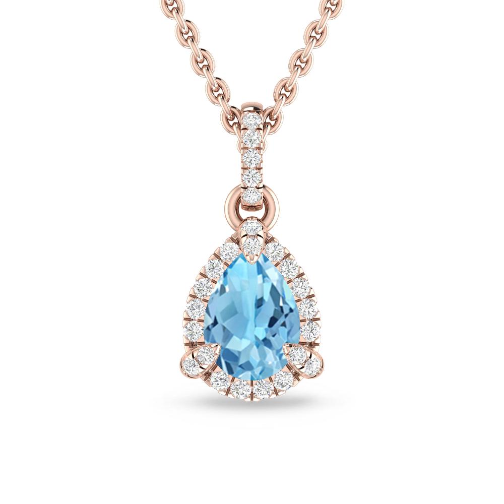 Rose Gold - Blue Topaz