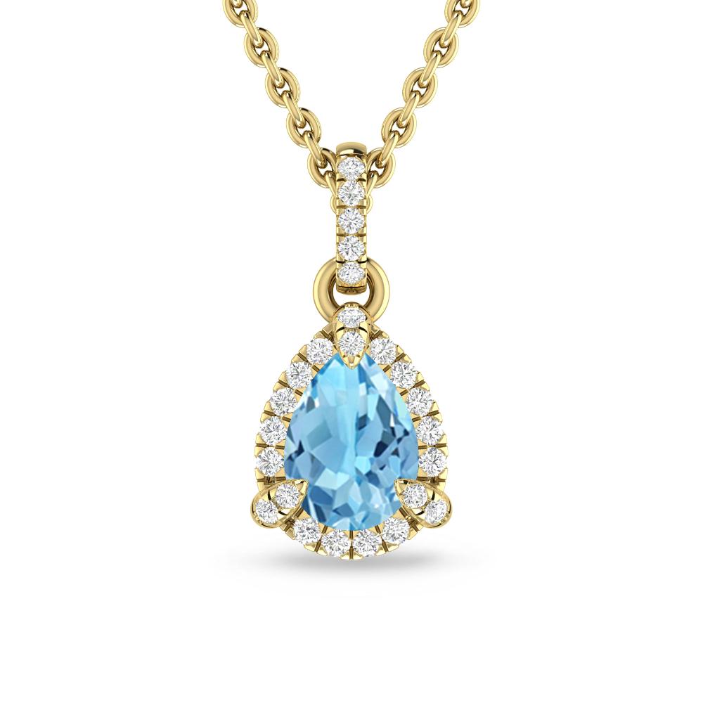 Yellow Gold - Blue Topaz