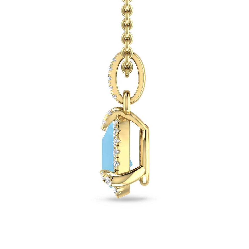 Yellow Gold - Blue Topaz