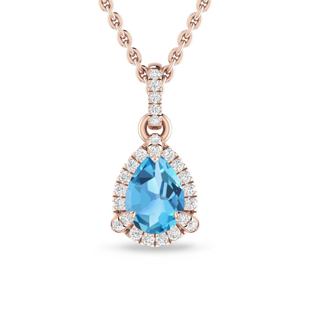 Rose Gold - Blue Topaz