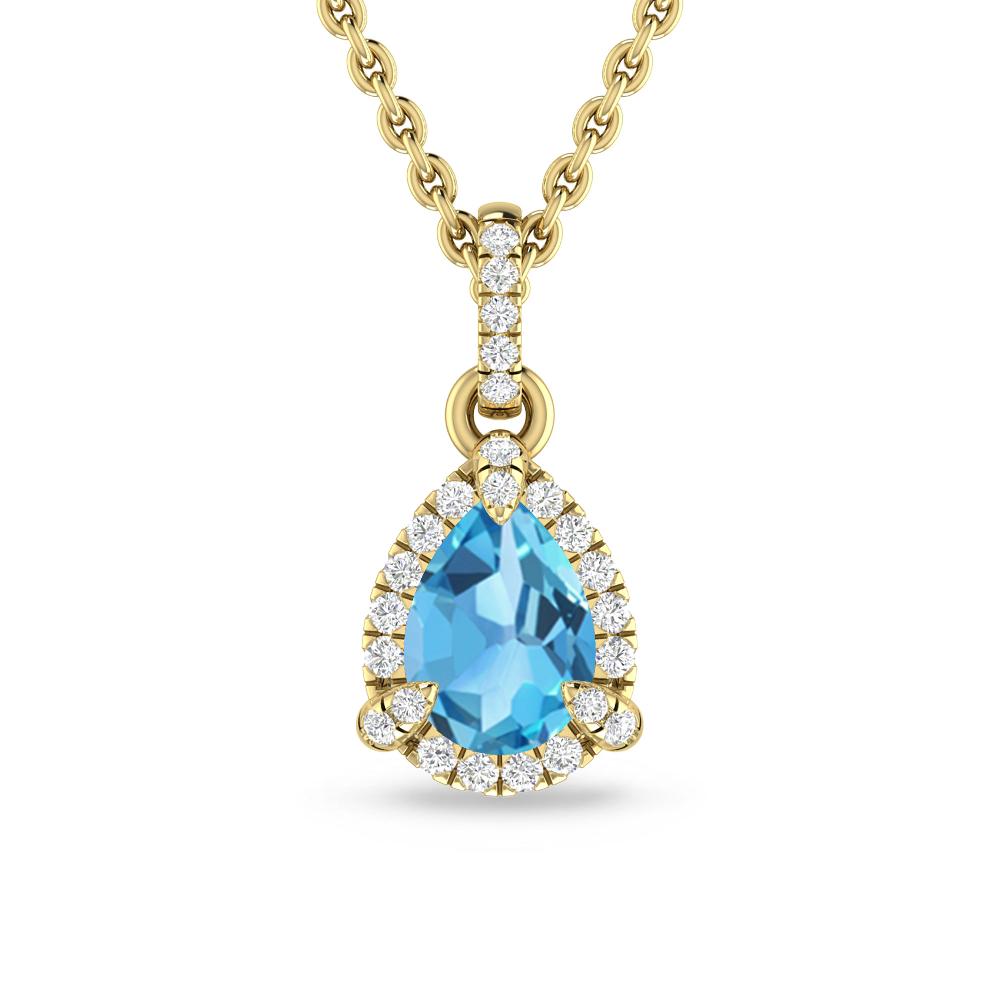 Yellow Gold - Blue Topaz