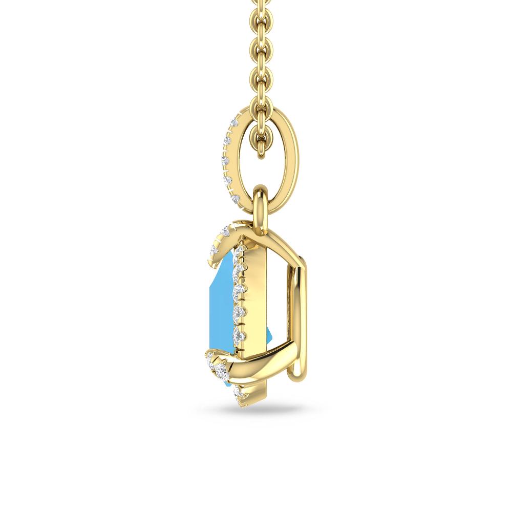 Yellow Gold - Blue Topaz