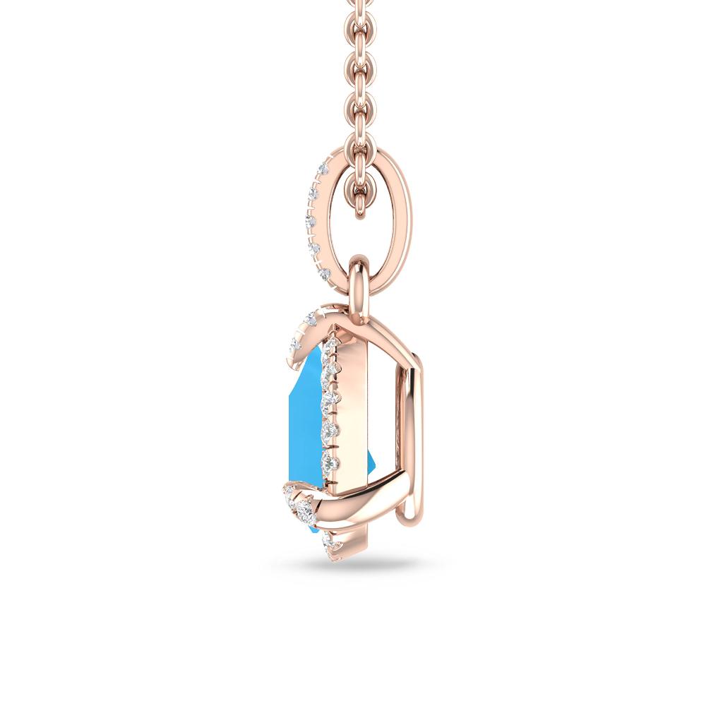 Rose Gold - Blue Topaz