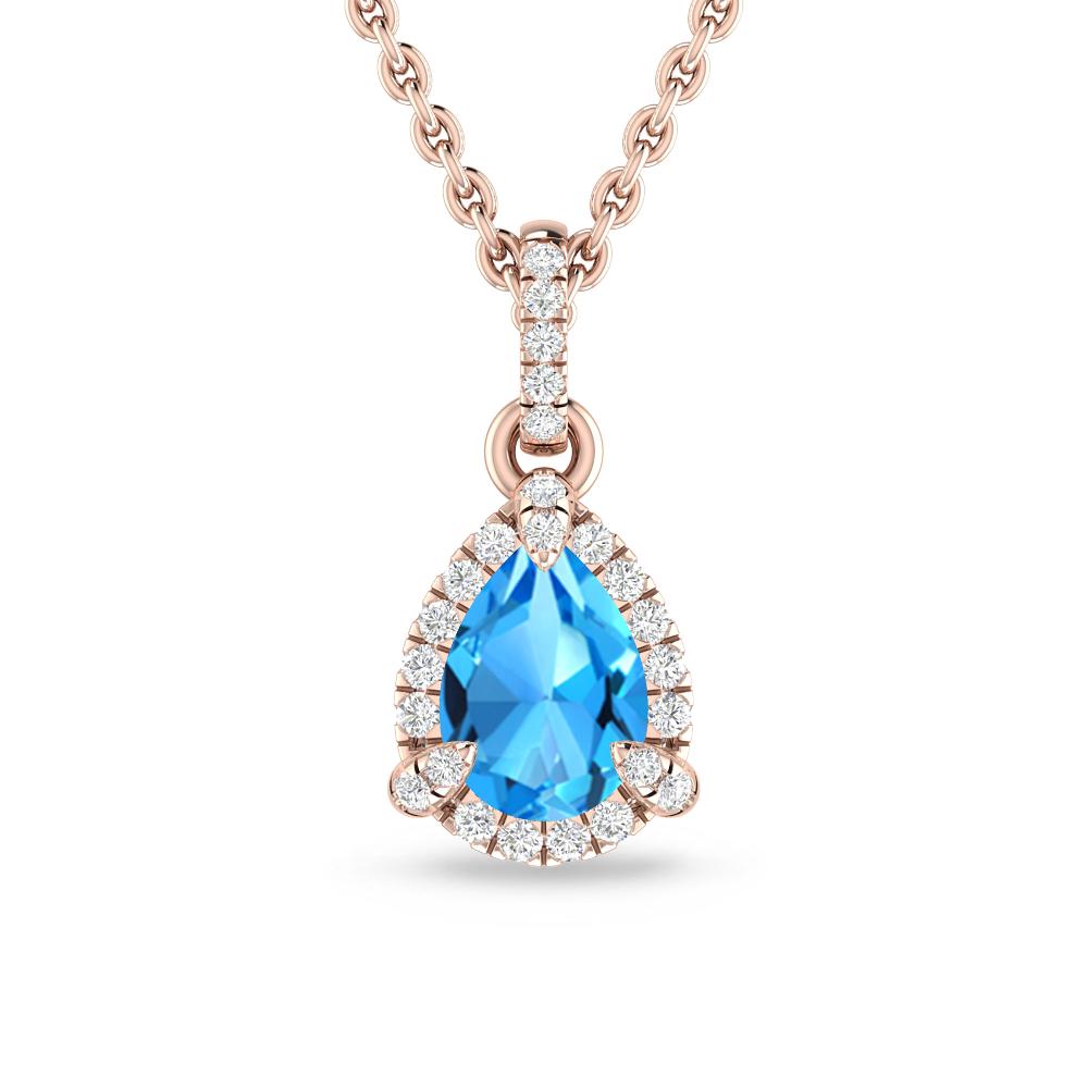 Rose Gold - Blue Topaz