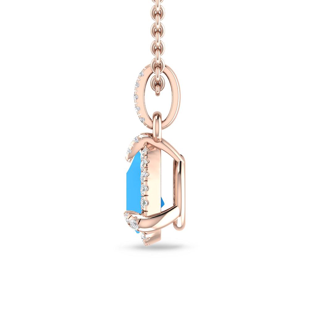 Rose Gold - Blue Topaz