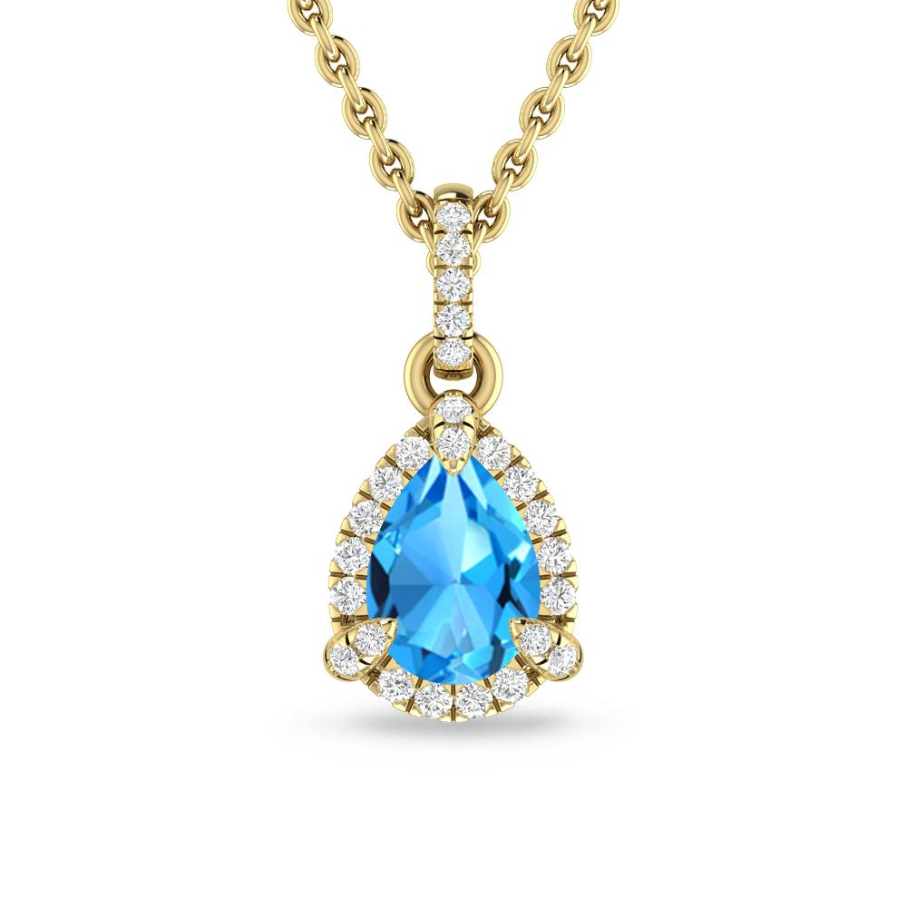 Yellow Gold - Blue Topaz